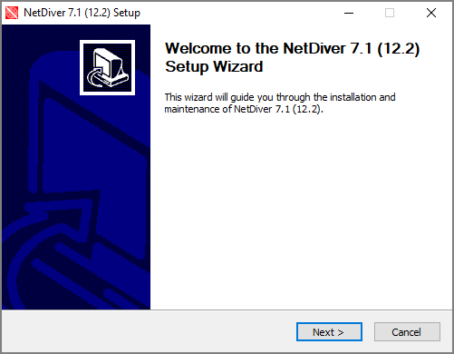 The NetDiver Setup Wizard window.